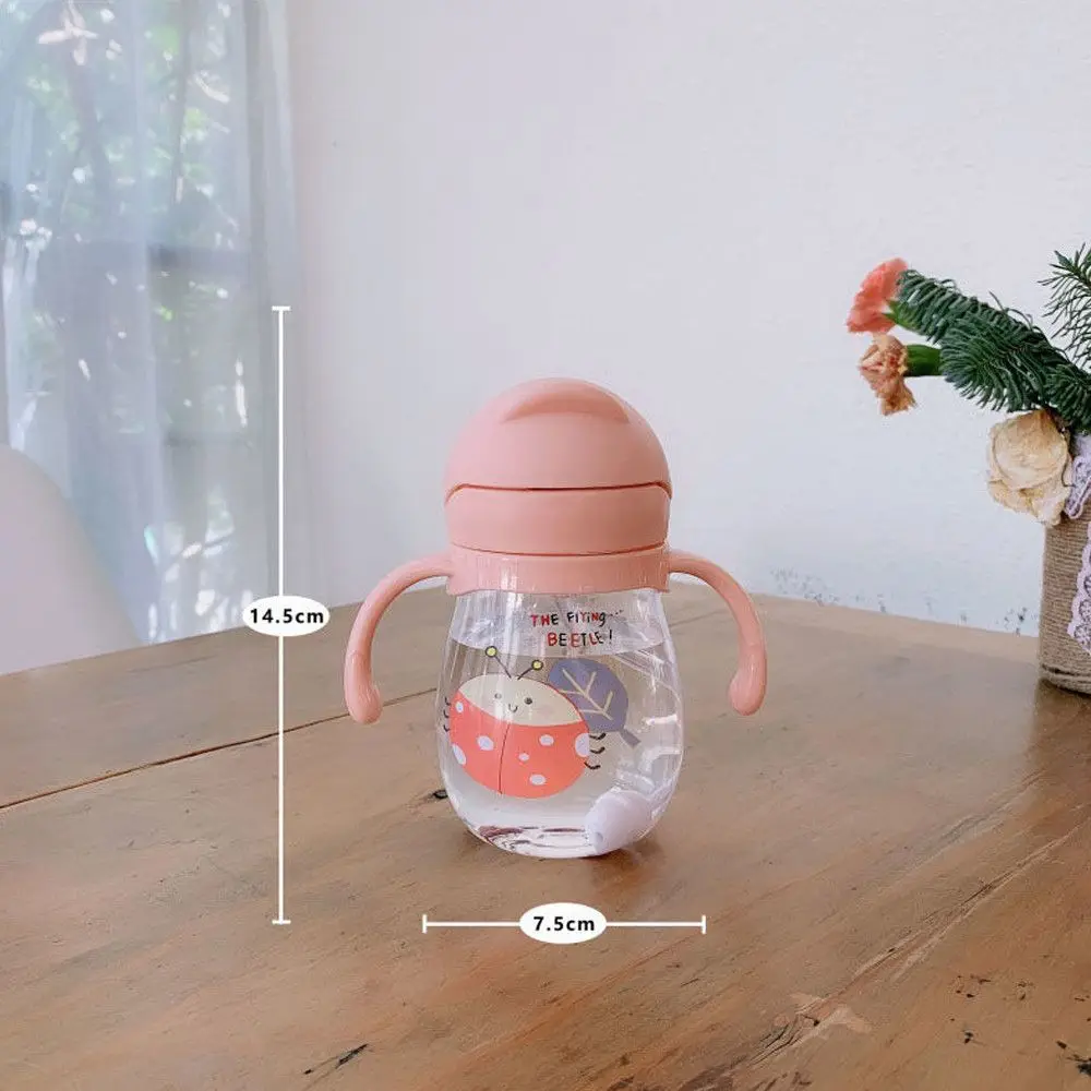 السفر في الهواء الطلق 350 مللي لطيف الكرتون القش درينكوير زجاجة ماء كوب ماء زجاجات الشرب #5