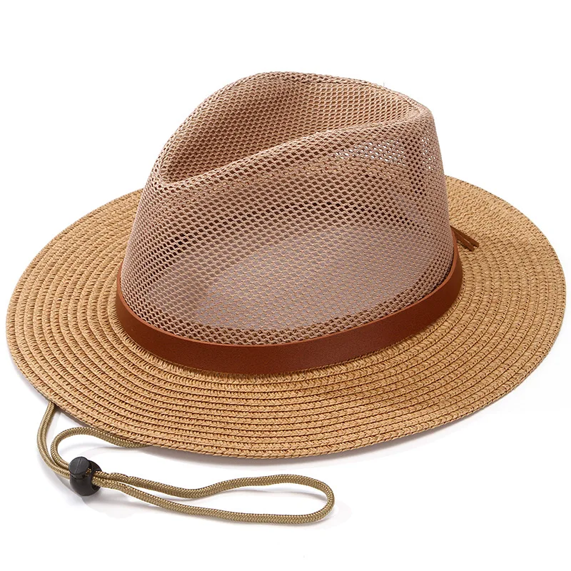 Summer Hat For Man Sun Hat Leisure Outdoor Mesh Formal Hat Breathable And Cool Women Dome Seaside Holiday Wide Brim Sunshade Hat