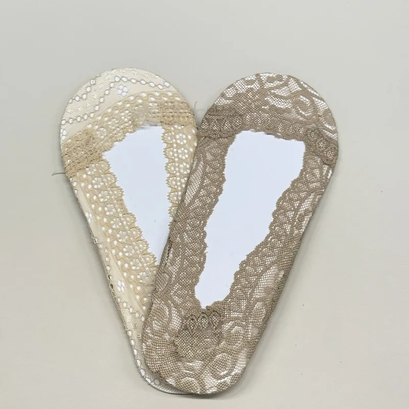 Lace Trimmed Invisible Socks For Women Breathable Skin Friendly No Show With Elegant Lace Design