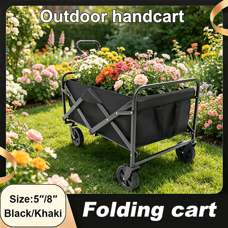 Portable Trolley Garden car Camping cart Shopping cart Folding car Hauler Outdoor Collapsible Folding Utility Beach cart Wagon