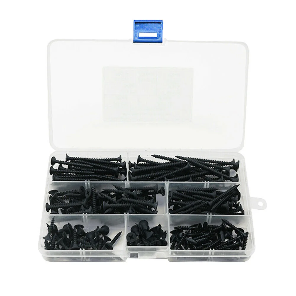 Picture 7: 220PCS M3.5 Black Cross Countersunk Head Self Tapping Wall Nail Wood Serew Set Phillips Flat Head for Furniture Cabinet Repair