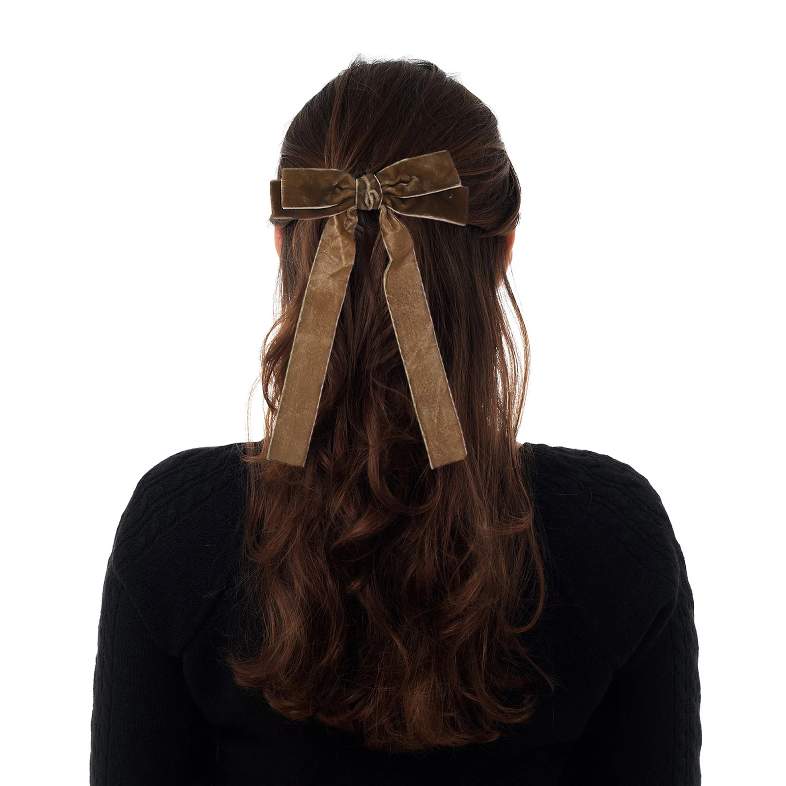 

10pcs Velvet Accessories Bowknot Scrunchies Ponytail Bows for Teen Girls Soft Rings Fine Thin Party Daily Wear Bow Ponytails