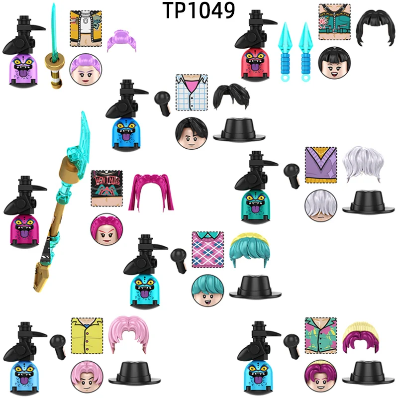 The TP1049 Girl Group Singer Action Figures Model Blocks MOC Bricks Set Gifts Toys