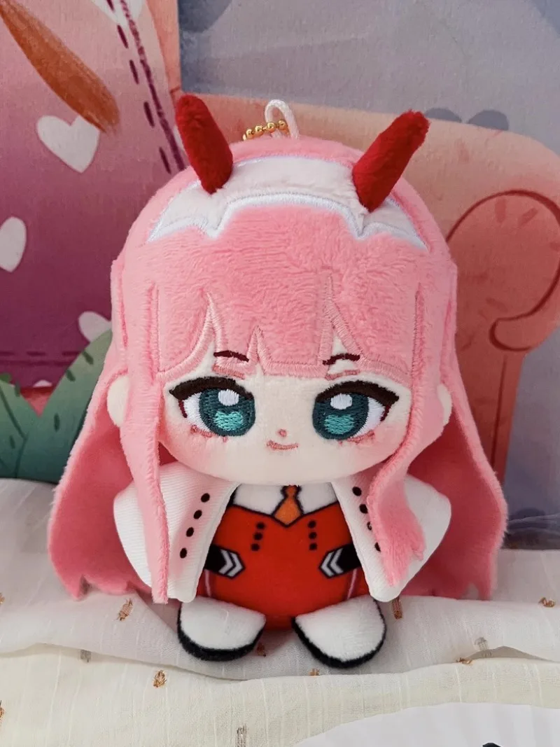 

12CM Anime DARLING in The FRANXX Cosplay Zero Two Soft Plush Adorable Pendant Ears and Tail Key Chain Gifts