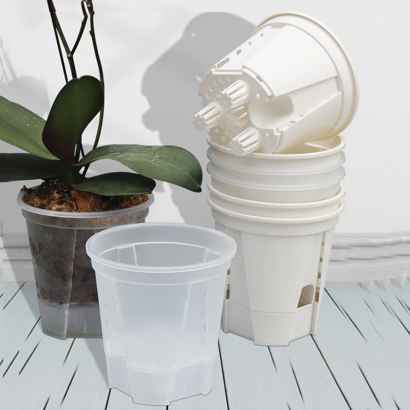 5 pezzi 4.7/5.9/7 pollici vaso da fiori autoirrigante per piante da interno vasi da giardino in plastica trasparente con Deep Reservior