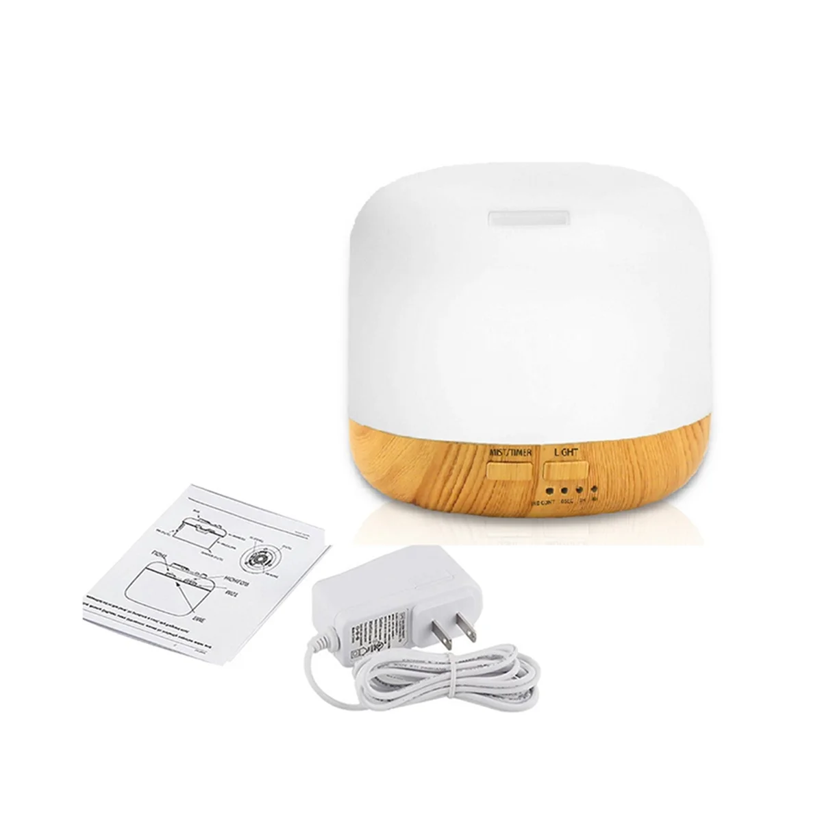 500 мл ультразвуковой увлажнитель воздуха, диффузор эфирного масла, домашний очиститель, создатель анионного тумана со светодиодной лампой, вилка стандарта США, желтый