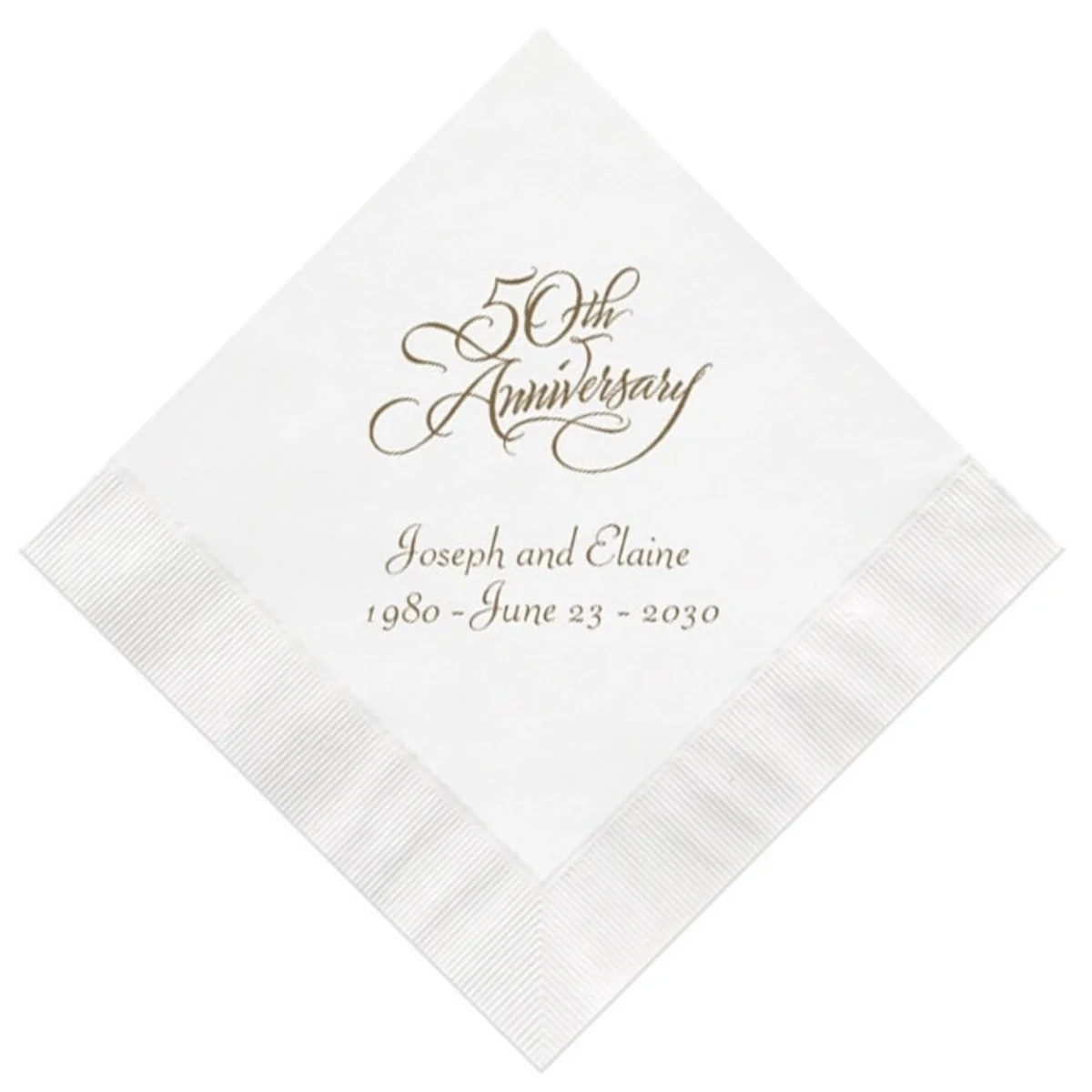 

50pcs Scripty 50th Golden Wedding Anniversary Napkins Personalized Decorations Party Supplies