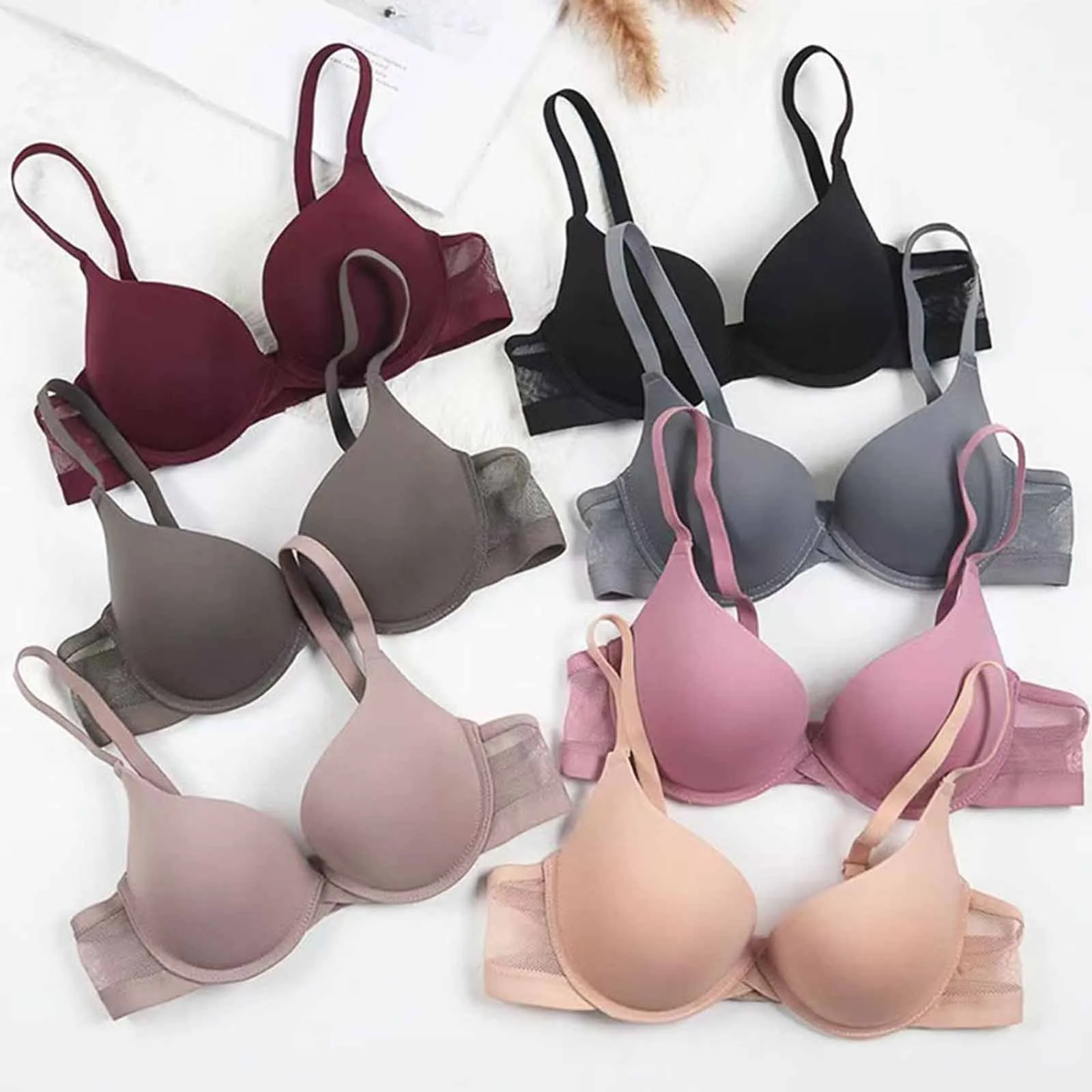 

Seamless Bras for Women Push Up Bra No Wire Brassiere A B Cup Underwear Sexy Bra Three Quarters 3/4 Cup Lingerie Thin Soft Sexy