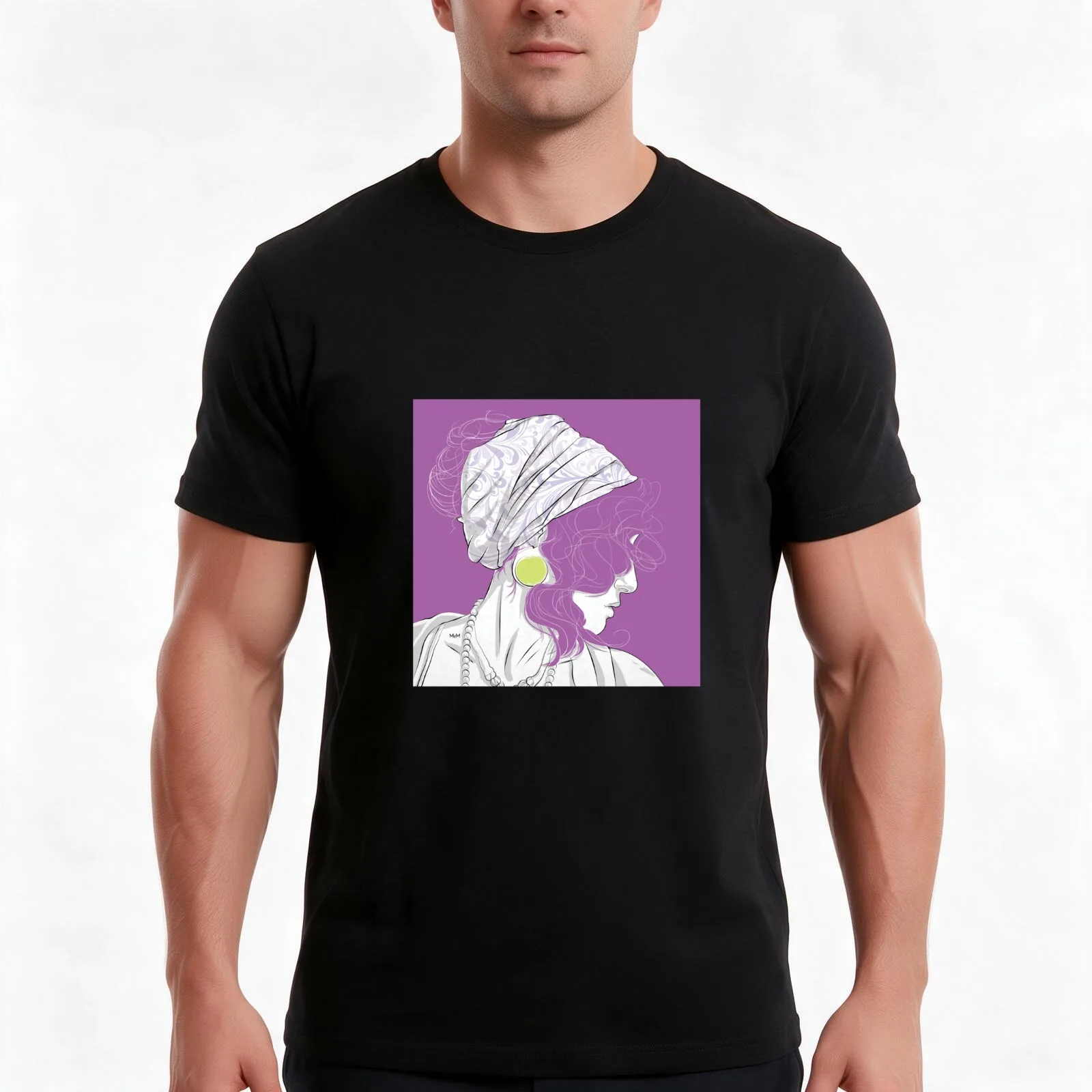 Profile T-Shirt, Summer Casual Cotton Tee, Oversized Streetwear Tops, Vintage Graphic Print, Loose Fit Short Sleeve, 100% Cotton