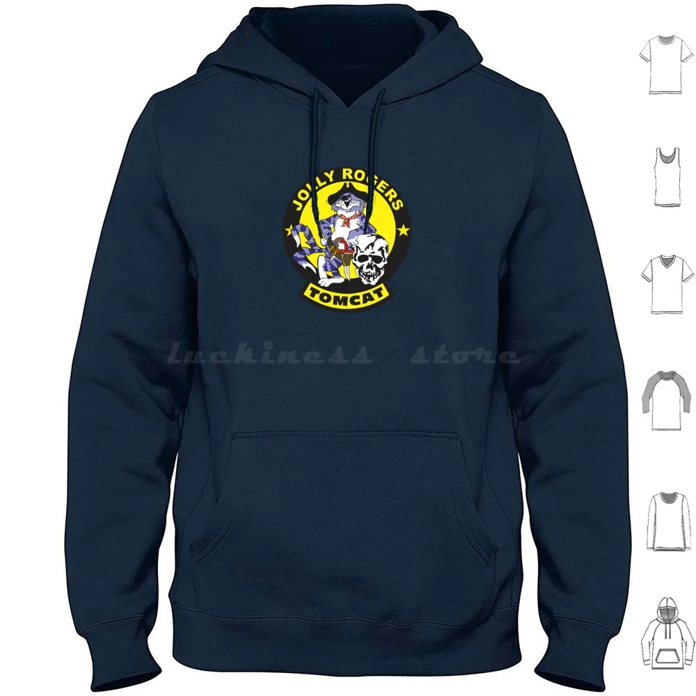 F-14 Tomcat Jolly Rogers-Clean Style Hoodies Long Sleeve Pzd Pzd501 Grumman F 14 Tomcat Grumman F 14 Tomcat F 14