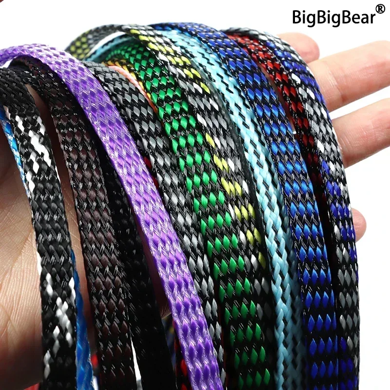 

1/5/20/50M Expanded Braid Sleeve PP Cotton PET Yarn 4 8 12mm Soft Wire Wrap Insulated Cable Protection Line Harness Cable Sheath