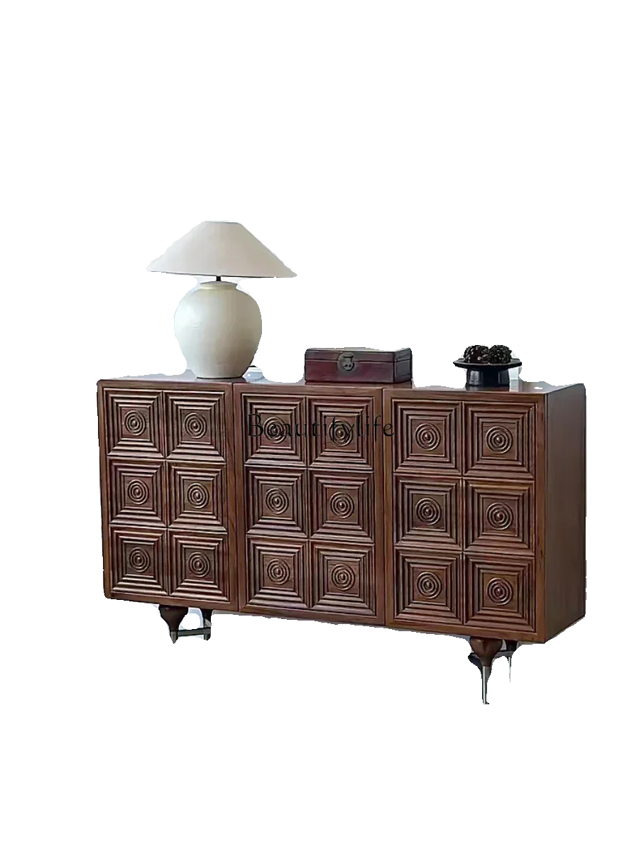 

FG10*French medieval solid wood living room decorative locker modern side cabinet
