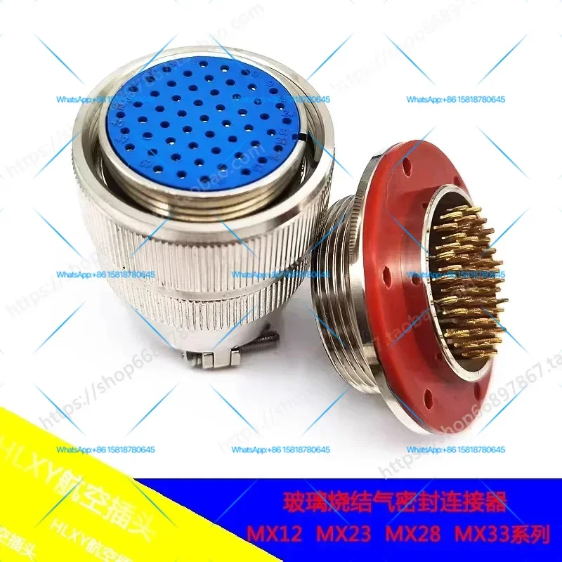 Hermetically sealed MX23 2-core 3-core 4-core 8-core 12-core 19-core 31-core 55-core glass sintered aviation plug set