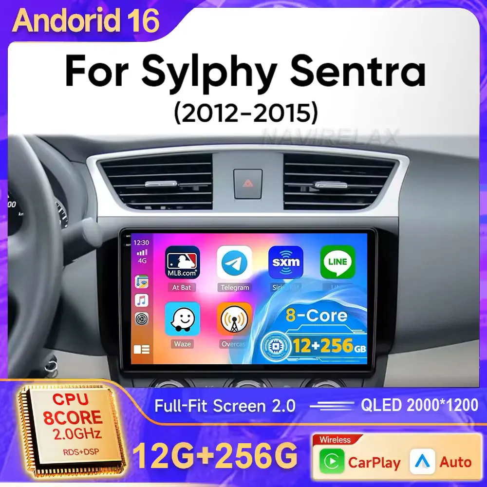 Car Radio Android 16 Carplay Auto For Nissan Sylphy B17 Sentra 12 2012 2013 2014-2018 GPS Multimedia Video Player Stereo 2din 4G