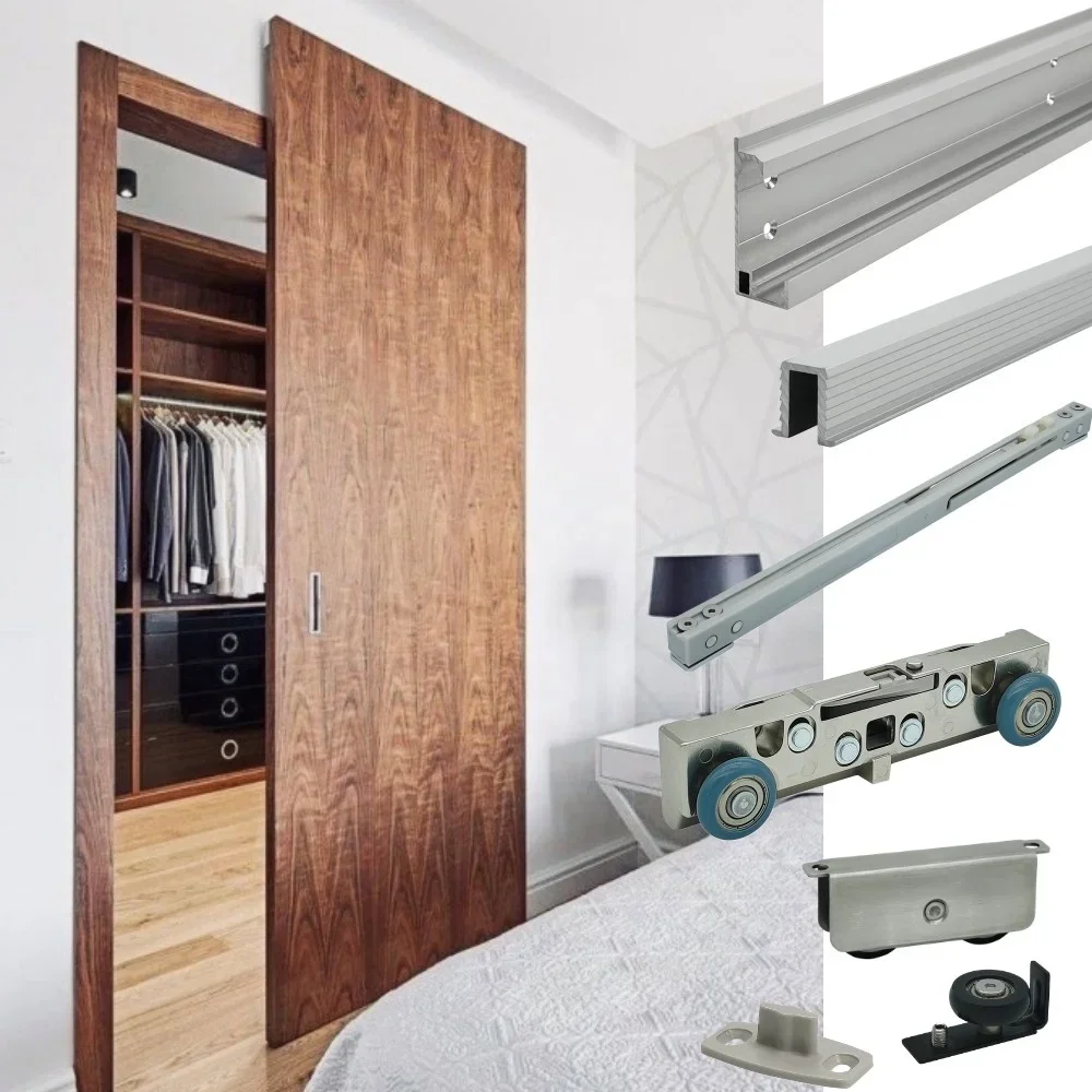 Magic Door Invisible Track Wood Door Intererior Design Wood Door Mechanism for Kitchen Cabinet