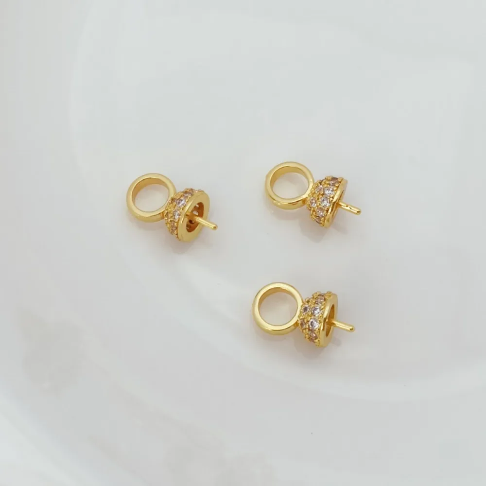 

DIY Copper Gold-plated 18K, Gold-encrusted with Zircon Cover, Large Ring Pendant, Bracelet, Necklace, Earrings