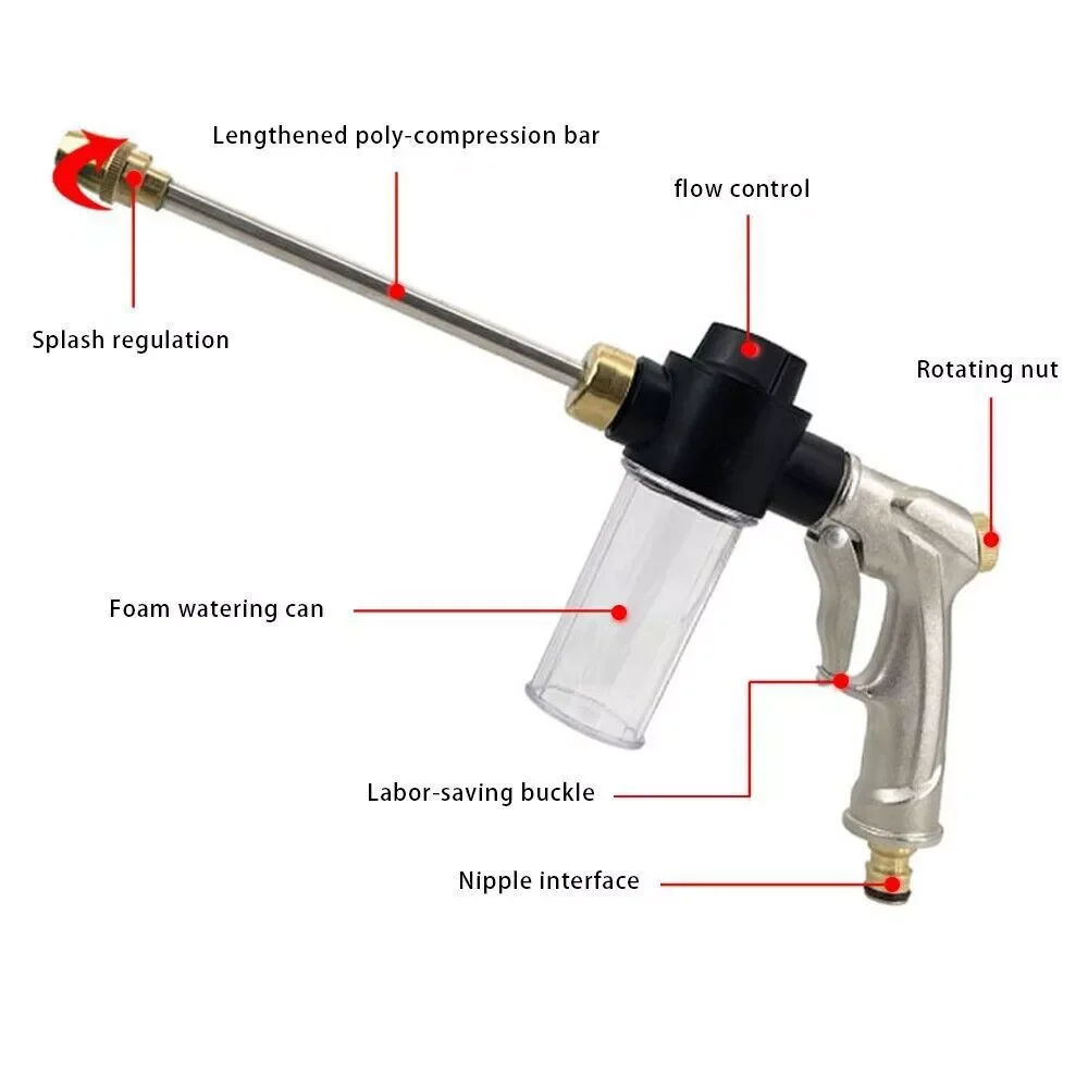 100ml High Pressure Snow Foam Spray Gun Car Wash Sprayer Lance Uses Hose Pipe Sprayer Bottle for Vehicle