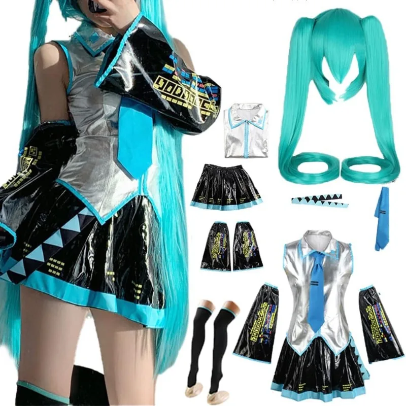 

Miku Costume Game Project Sekai Colorful Stages Cosplay Music Girls Midi Dress Uniform Role Play Outfit Full Set Halloween Women