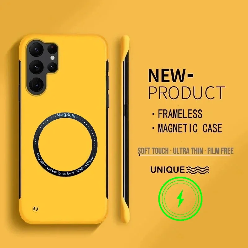 

Тонкий безрамный магнитный чехол для телефона Samsung Galaxy S25 S24 S23 S22 S21 FE Plus Ultra Magsafe Matte Primary Colors Cover