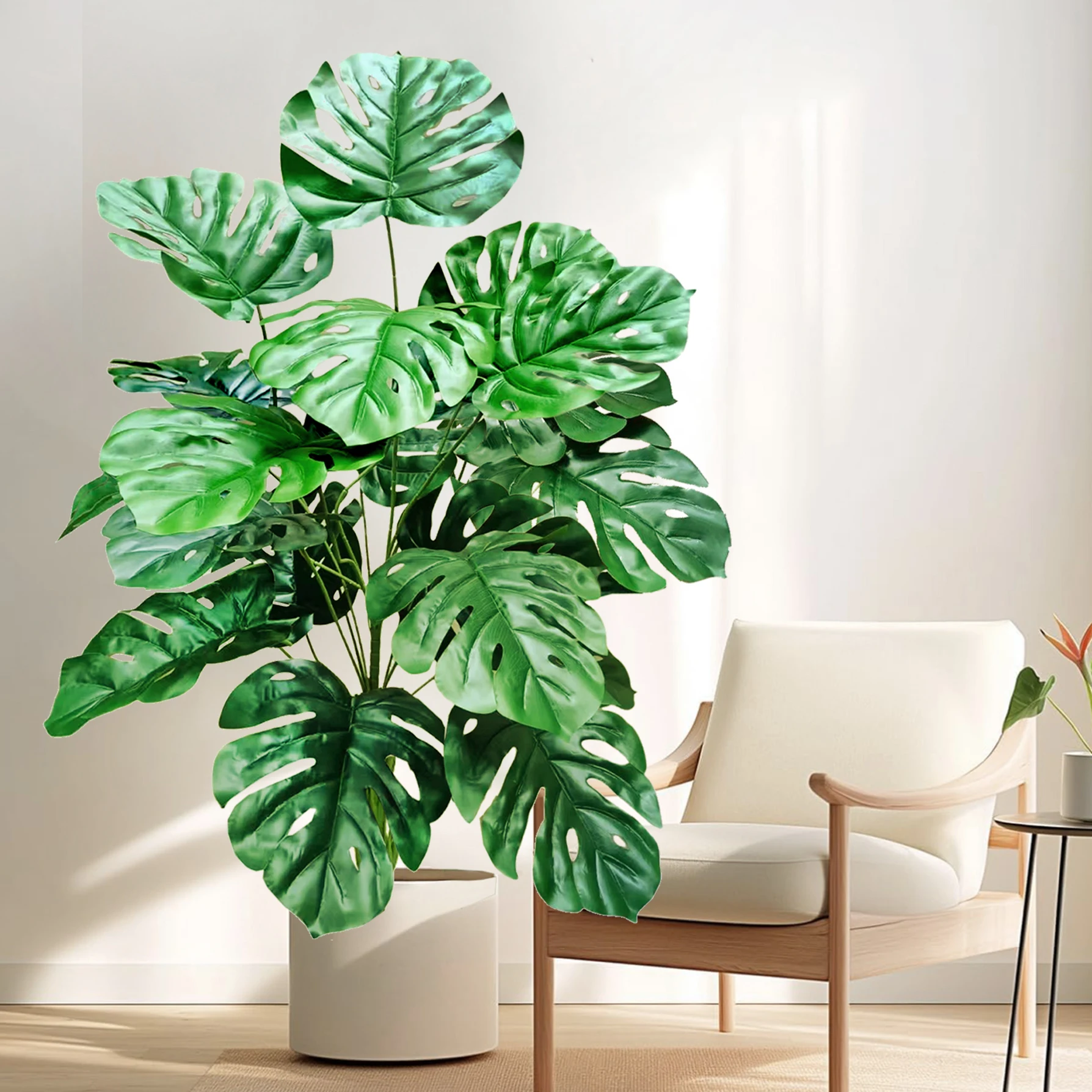 인공 Monstera deliciosa Pothos Alocasia 잎 가짜 식물 장식, 축제 홈 오피스 장식, 100 cm, 39.4 인치