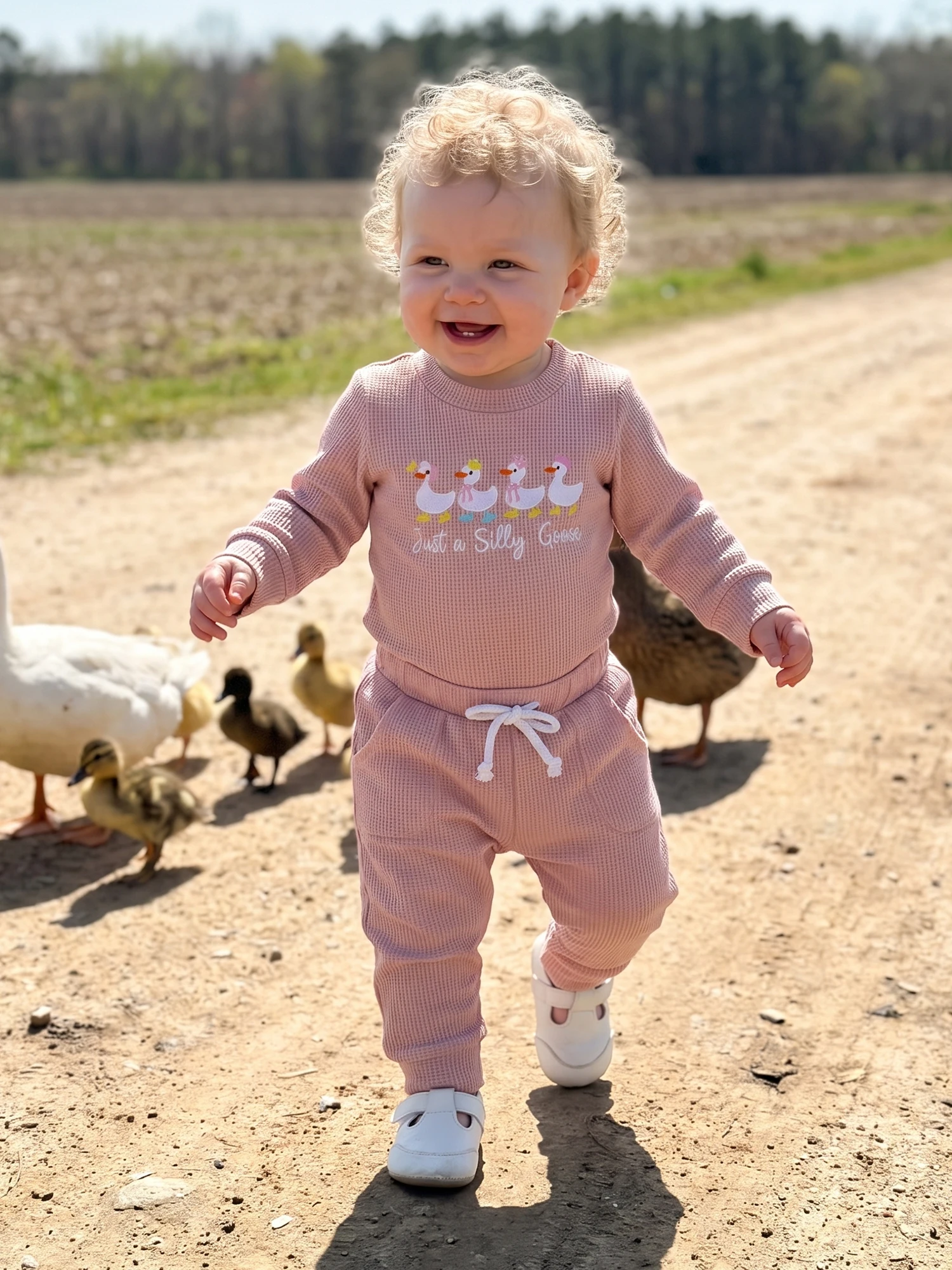 Sleeve Waffle Girl Outfit Set Long Sleeve Waffle Waffle Knit Romper Waffle Knit Infant Girl Outfit Elastic