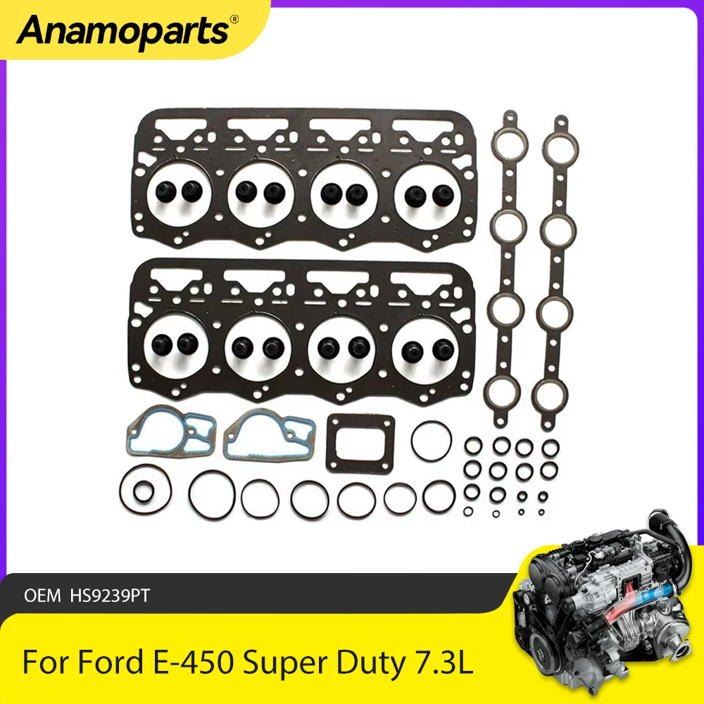 Engine Parts Full Gasket Set Fit 7.3 L For 94-03 Ford E-450 E-550 Excursion Super Duty 7.3L V8 Diesel OHV VIN F OEM HS9239PT