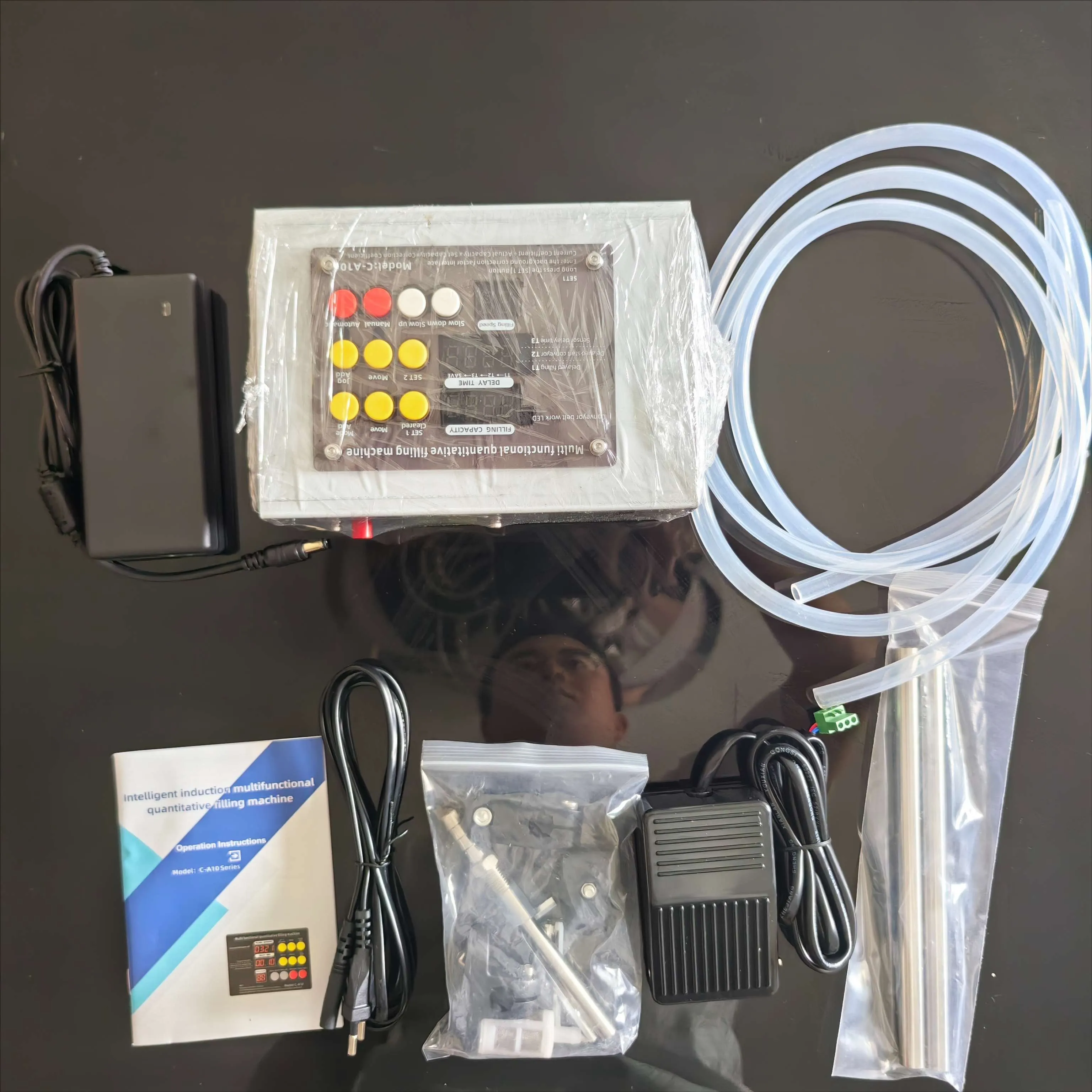 Máquina de enchimento de água 0-5000ml garrafa de enchimento líquido com interruptor de pá de pé óleo beber bebida perfume suco leite