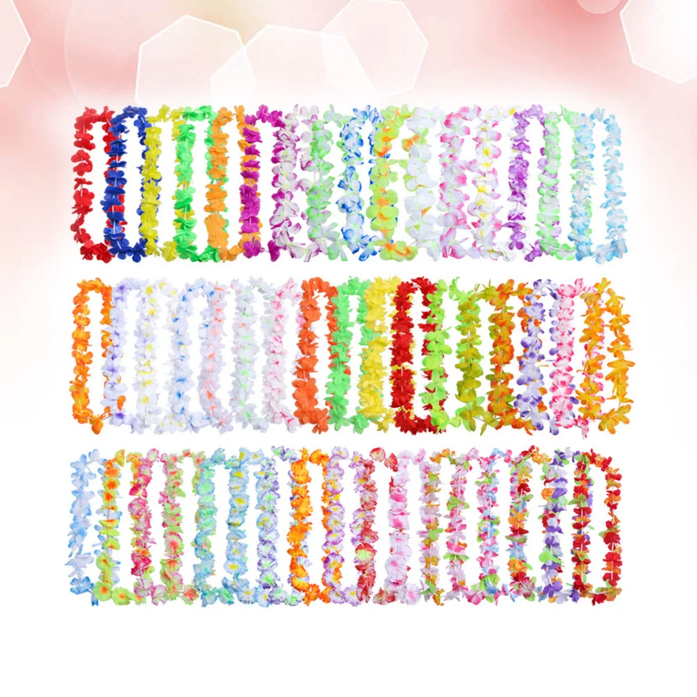 50 pezzi collane sfuse Luau Flower Lei Hawaii Garland Flower collana Hawaiian Flower Leis Garland Decor Travel