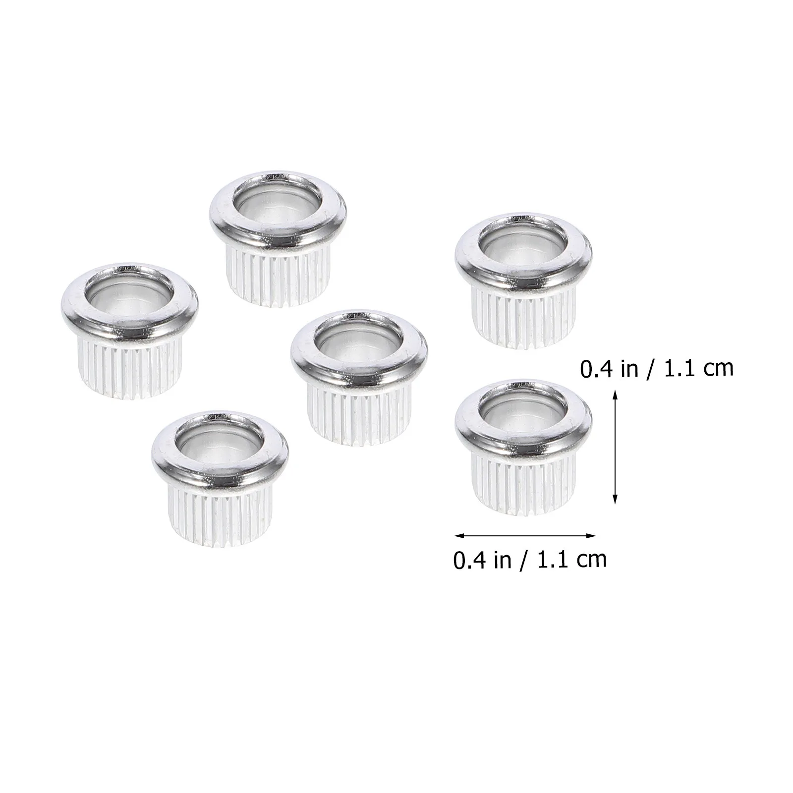 

6pcs Electric Guitar String Ferrule 8Mm Outer 6Mm Inner Diameter Silver Vintage Replacement For Tuning Pegs Bushings Machine