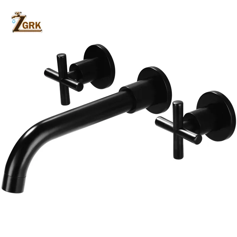 Bad Wastafel Mengkraan Chroom Antiek Messing Badkamer Wastafel Mengkraan Kraan Wandmontage 3 Pcs Zwart Kraan Dual Handle sink Tap