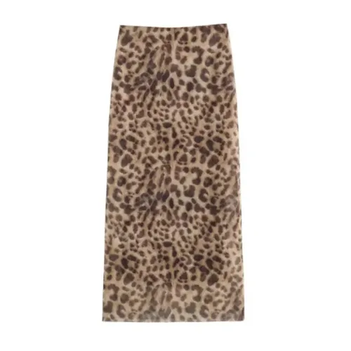 Imagen 2 del producto Falda Midi de tul de leopardo para mujer, faldas largas con cintura elástica, moda de verano 2024, ropa de calle