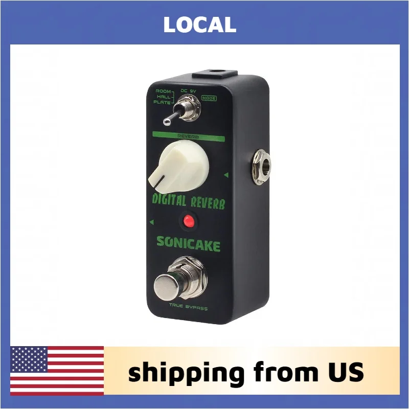 SONICAKE Digital Reverb Local Shipping From US Room Hall Plate Guitar Effects Pedal QSS-06