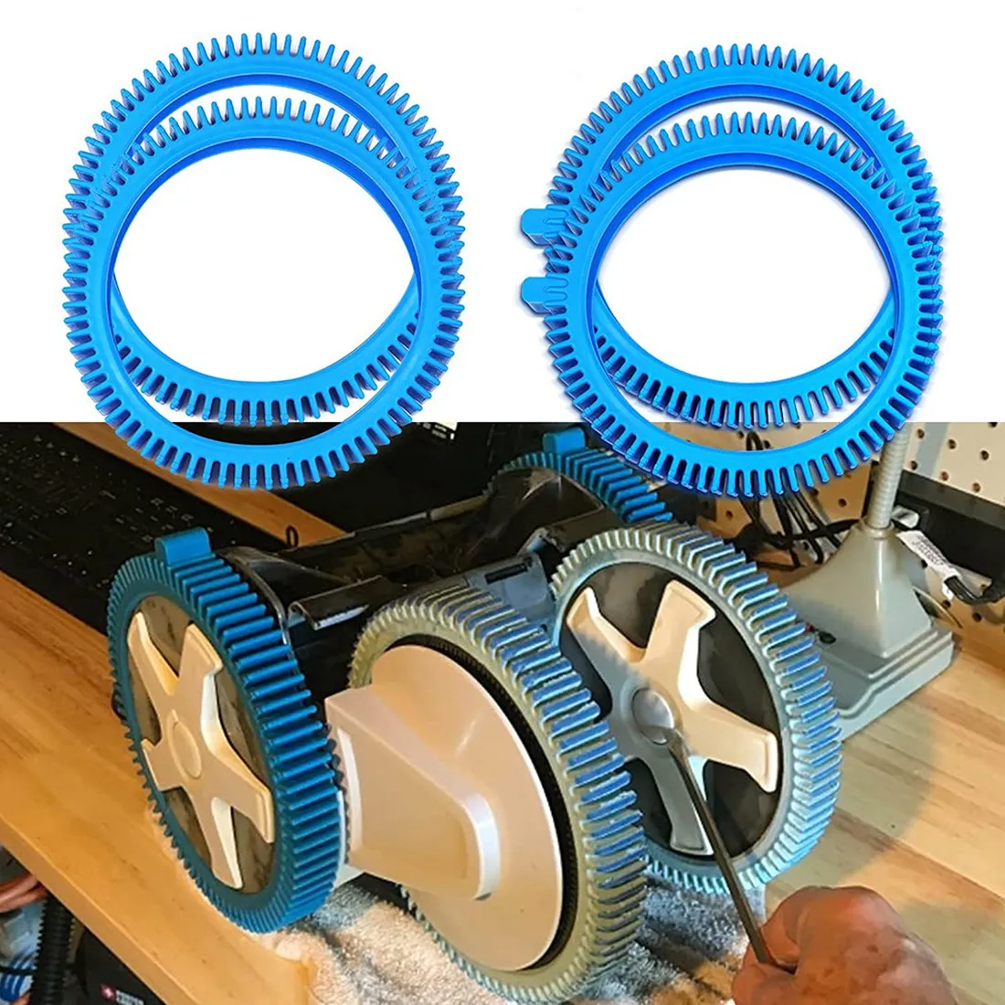 4 Pcs 896584000-143 Blue Front Tire Kit Front with Super Hump,for Pool Cleaner 2X,4X,Pressure Wheels for Phoenix