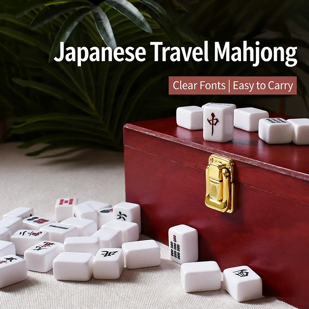 

Набор для японского маджонга: 144 акриловые плитки с японскими счетными палочками, портативная дорожная игра для дома и улицы