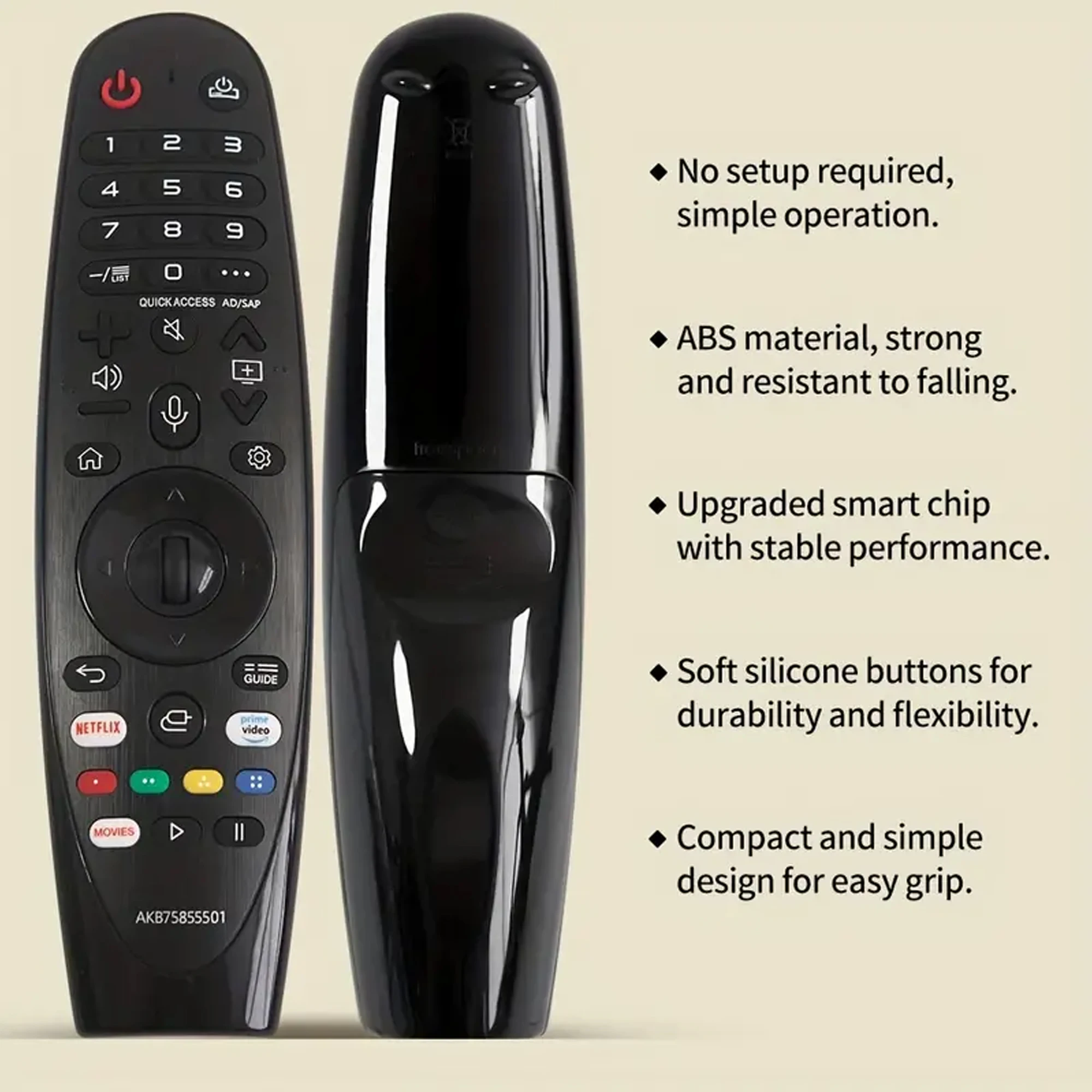 Universal Magic Remote for Smart TV(no/with Voice&Pointer), Replacement for AKB75855501 MR20GA MR21GA MR21GC MR19BA