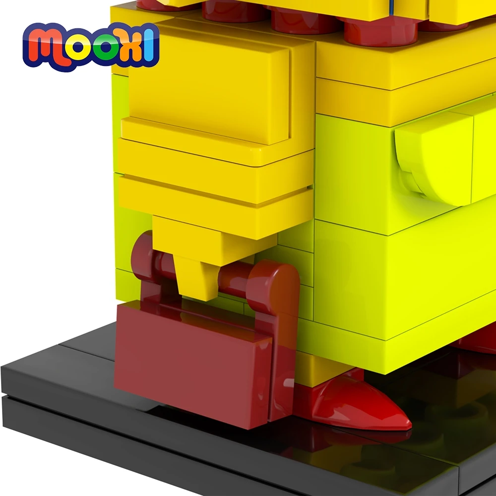 MOOXI Cartoon MOC Bricks 248Pcs Anime Movie BrickHeadzed Model Adults Figure Building Blocks Kids Toys For Children Gift MOC7372