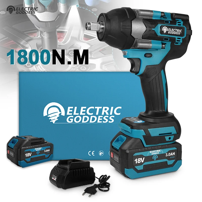 

EGOD DTW700 Brushless 1800NM Electric Impact Wrench Cordless Rechargeable Electric Tools Torque Wrench ﻿ For Makita 18V Battery