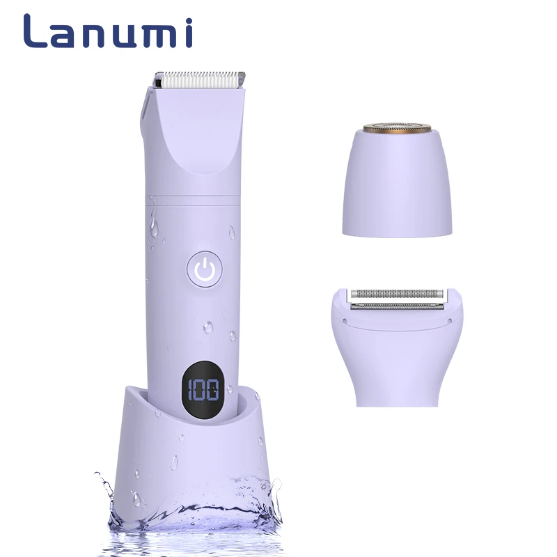 RESUXI Women's 3 in 1 Electric Epilator Bikini Trimmer Removal Sideburns Lip Hair Clipper Private Hair Trimmer Waterproof Shaver