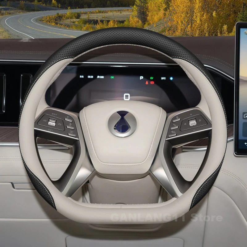 

For BYD Denza N9 D9 N7 Z9 Gt B8 B5 2025 2023 2024 Car Steering Wheel Cover Leather Anti-slip Auto interior Accessories