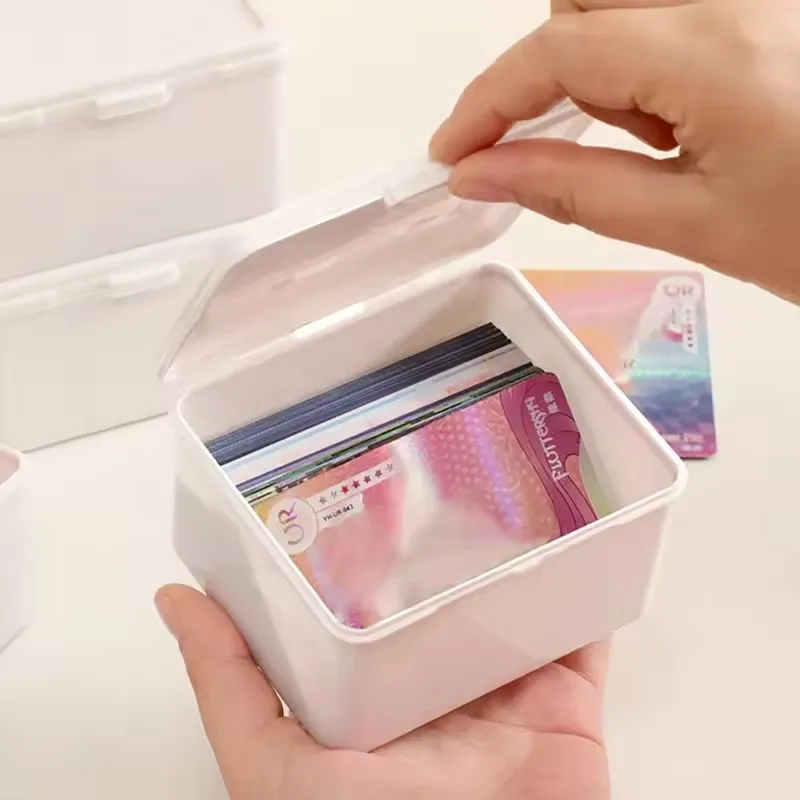 Small Plastic Cards Cases Folder Flip-Top Jewelry Box Accessories Storage Organize Packaging Boxes