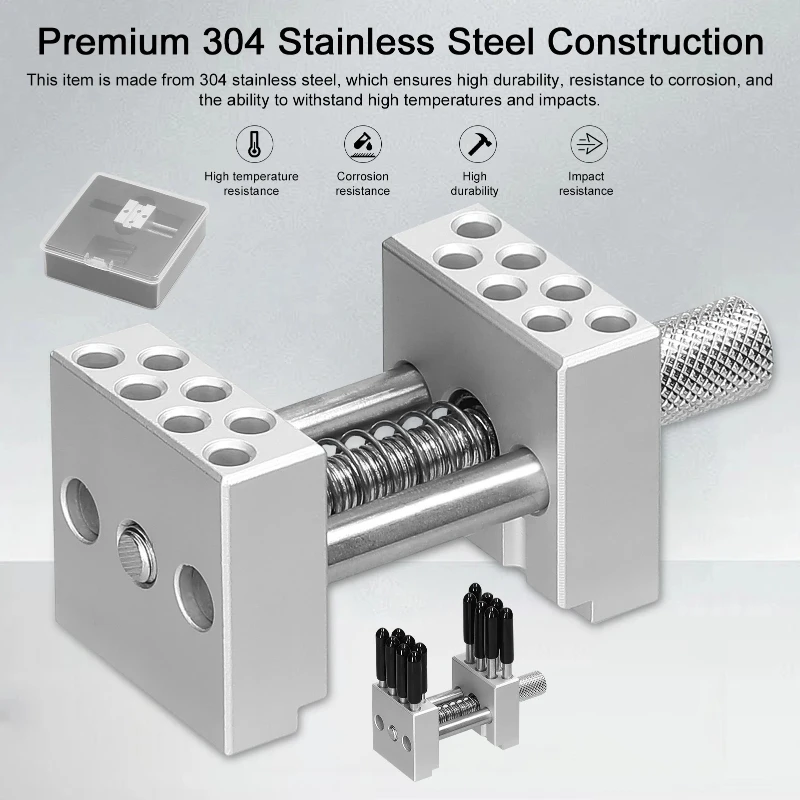 T004 304 Stainless Steel Bench Vise - Multi-Function Clamp Fixture for Model Making/Precision Machining & DIY Crafts