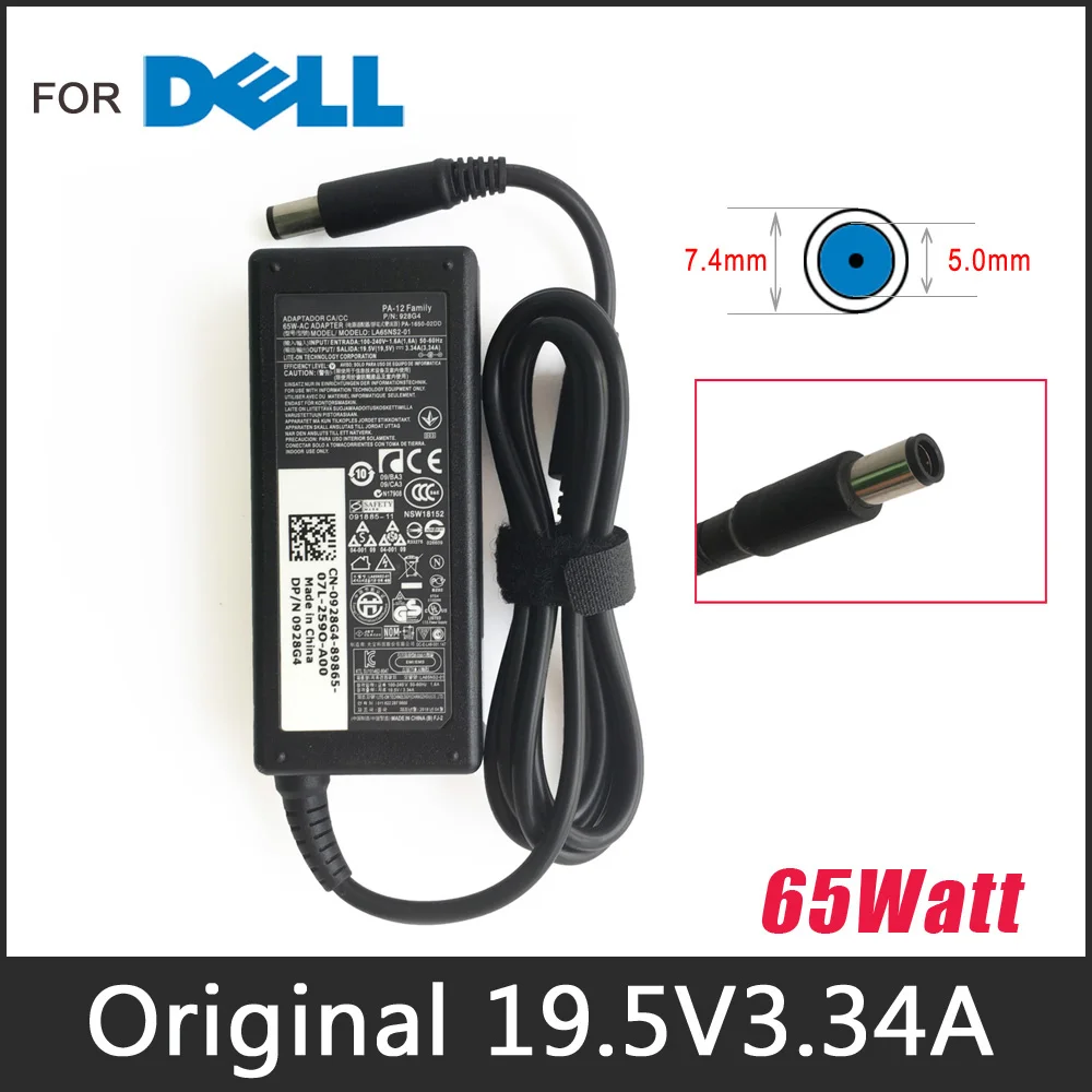 65W 19.5V 3.34A AC Adapter Battery Charger for Dell PA-12 Latitude 3330 3340 3440 3450 3540 Laptop Notebook Computer Power Cord