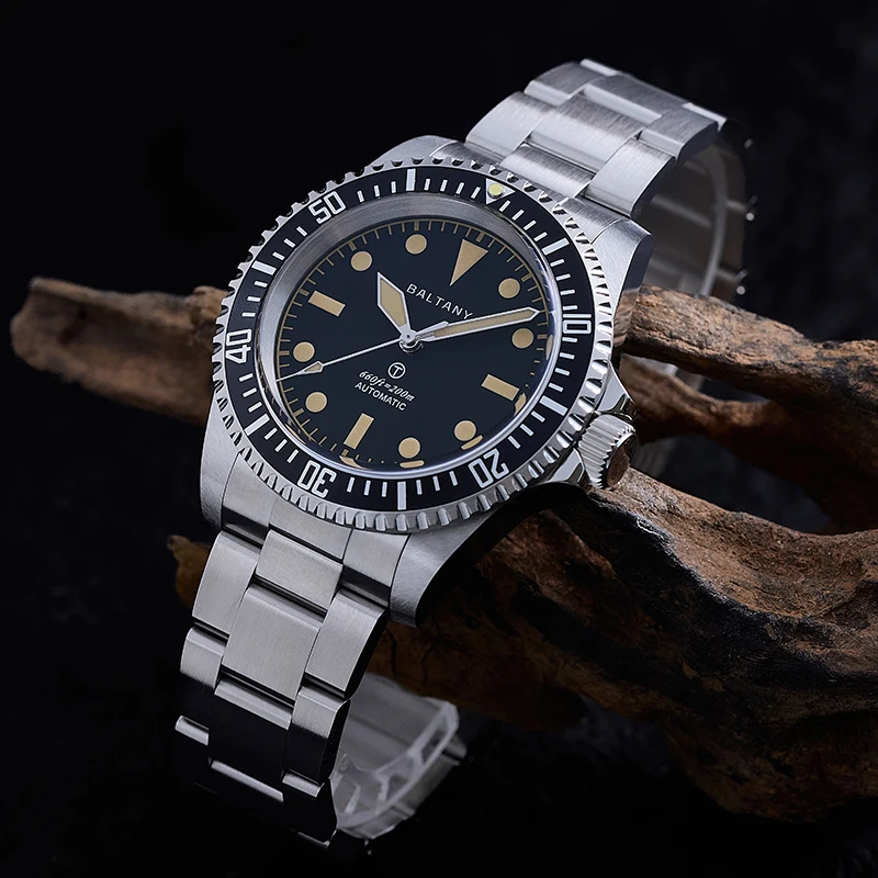 Baltany 39 مللي متر ساعة الغوص رجل S3075 MilSubmariner Homage ساعة 20Bar مقاوم للماء سوار الفولاذ المقاوم للصدأ NH38 ساعة رياضية أوتوماتيكية