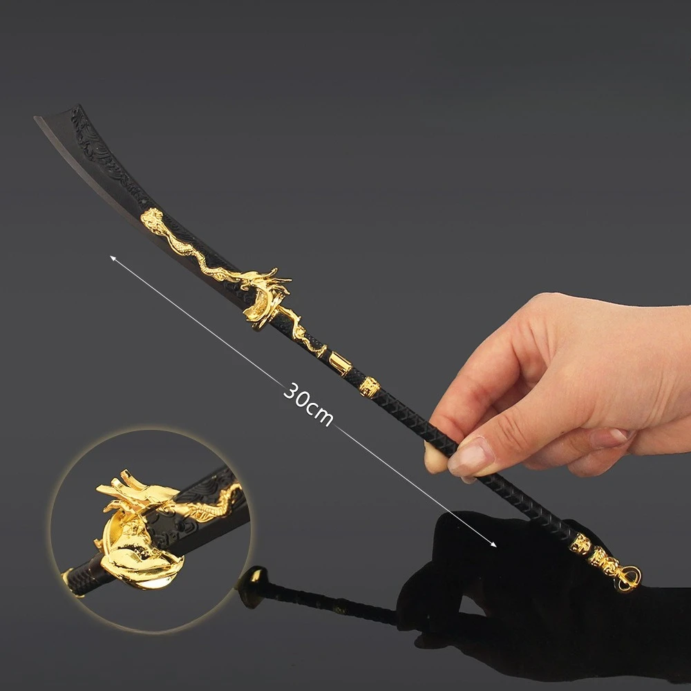 30cm/11.8in Combat Knife WhereWindsMeet Metal Swords Weapon Model Game Peripherals Boys Funny Gifts Collectible Desk Toy Sports