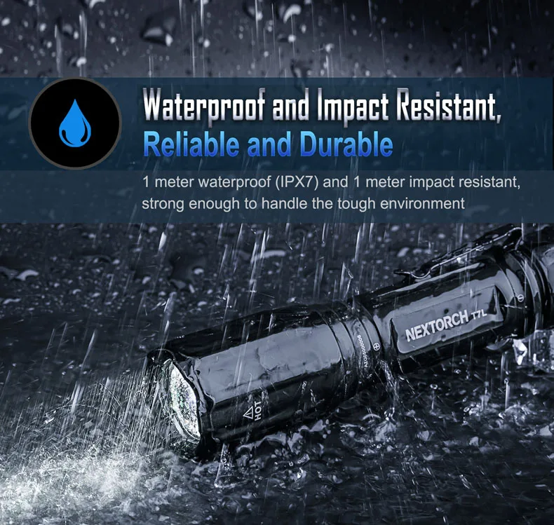 NEXTORCH T7L 1100m Long Distance Laser LED Flashlight Aluminum Rechargeable Waterproof & Shockproof Tactical Torch