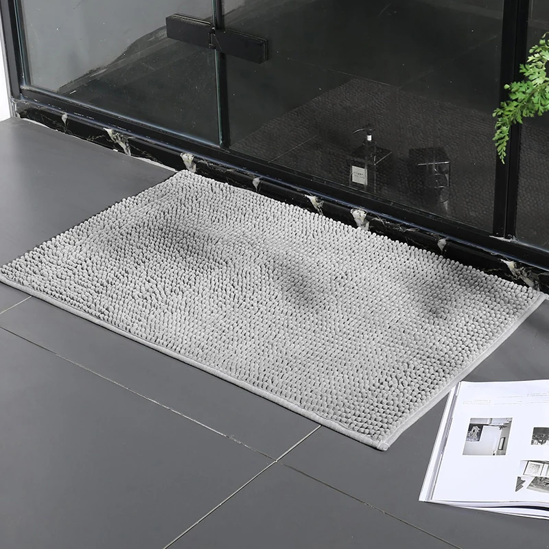 Chenille Short Hair Floor Mat Bathroom Doorway Water-absorbent Mat Non-slip Bedroom Carpet Doormat Bathroom Supplies 40*60cm