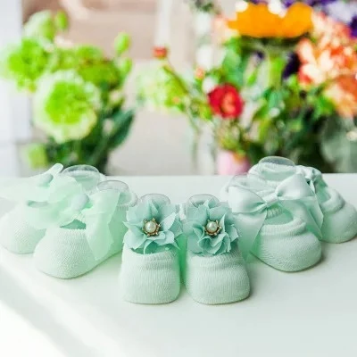 3 Pair of Colorful Bow Baby Socks, Summer Thin Baby Anti Slip Floor Socks, Girls' Princess Socks, Children's Socks