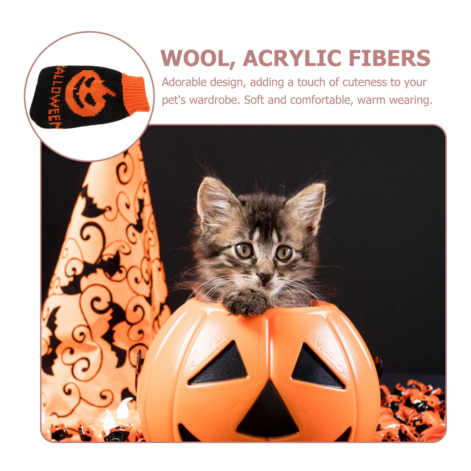

Adorable Pumpkin Sweater Halloween Dog Warm Clothes Comfortable Pet Winter Costume Puppy Clothing Decorative Supplies