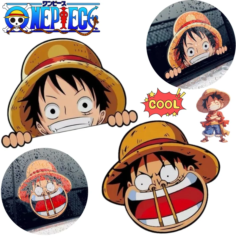 

Новая наклейка на кузов автомобиля One Piece с Луффи, высококачественная, с мультяшным принтом, креативная, водонепроницаемая, светоотражающая, для защиты от царапин