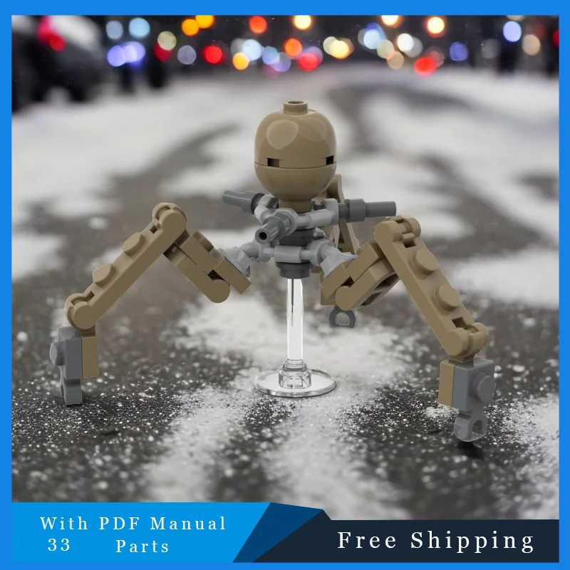 

33 PCS MOC Star Battle Series Mini Yellow Robot Technology Modular Building Block Model DIY Assembly For Children Christmas Gift